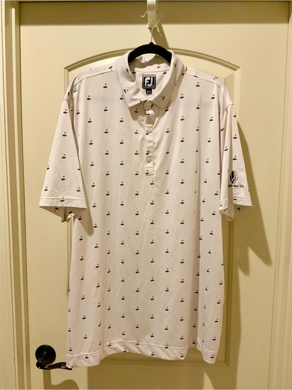 FootJoy White Polo with Small Black Print